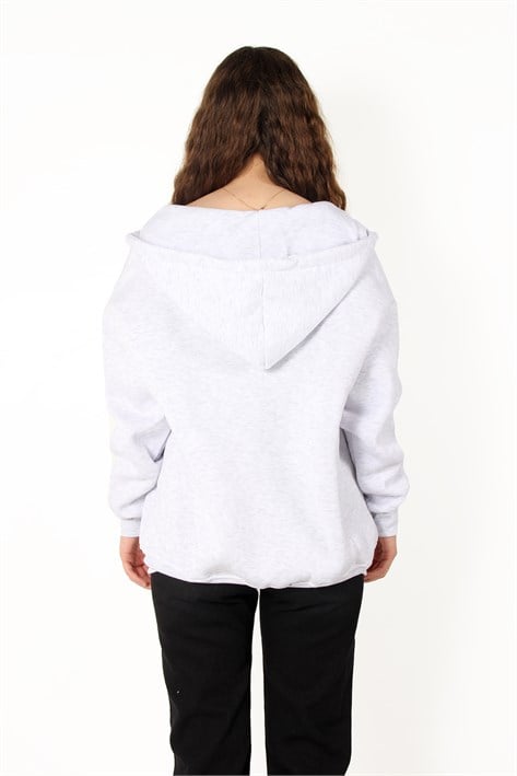 2501 Fermuarlı Kapşonlu Sweat