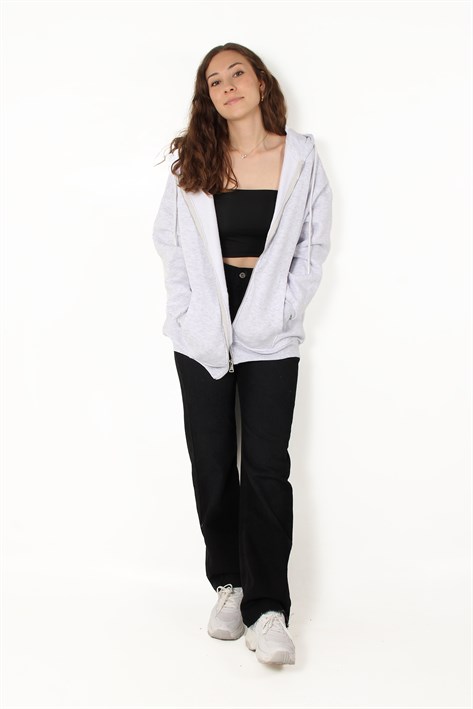 2501 Fermuarlı Kapşonlu Sweat