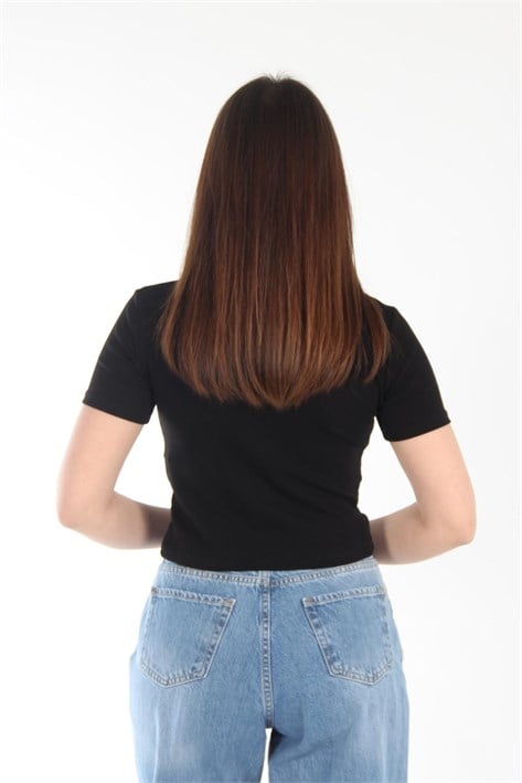 25511 Düz Kısa Ribana T-shirt