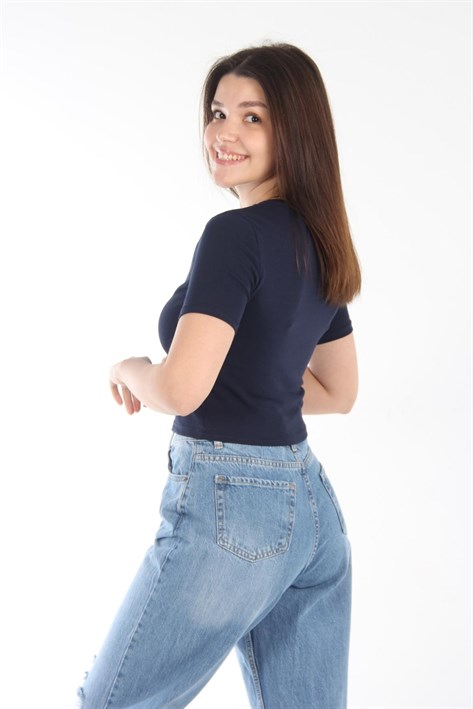 25511 Düz Kısa Ribana T-shirt