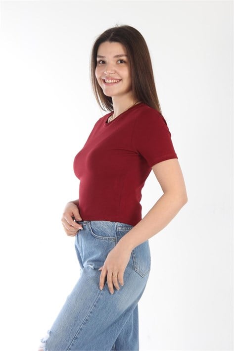 25511 Düz Kısa Ribana T-shirt