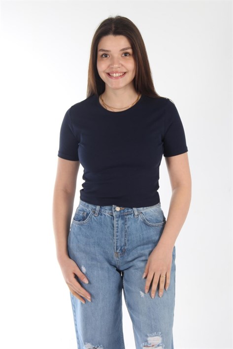 25511 Düz Kısa Ribana T-shirt