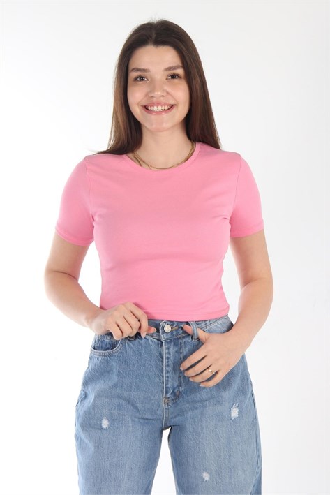 25511 Düz Kısa Ribana T-shirt