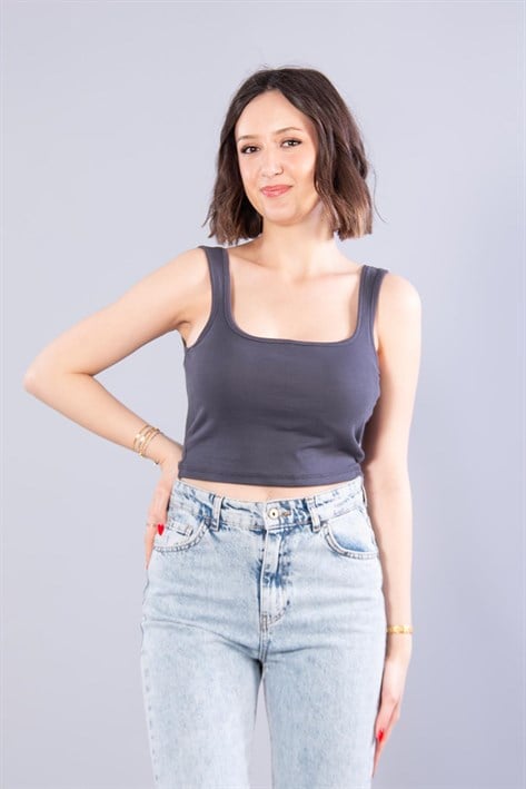 25599 Kompak Ribana Kalın Askılı Bluz