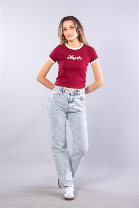 25669 Baskılı Garni Ribana Crop