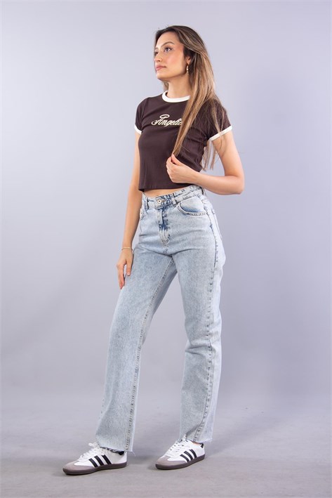 25669 Baskılı Garni Ribana Crop