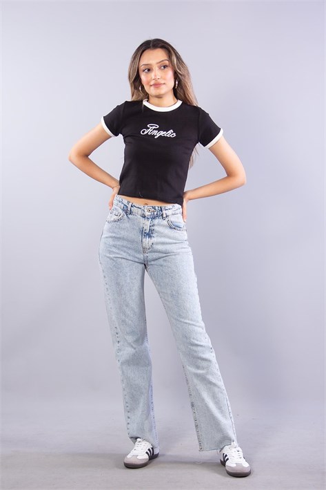 25669 Baskılı Garni Ribana Crop