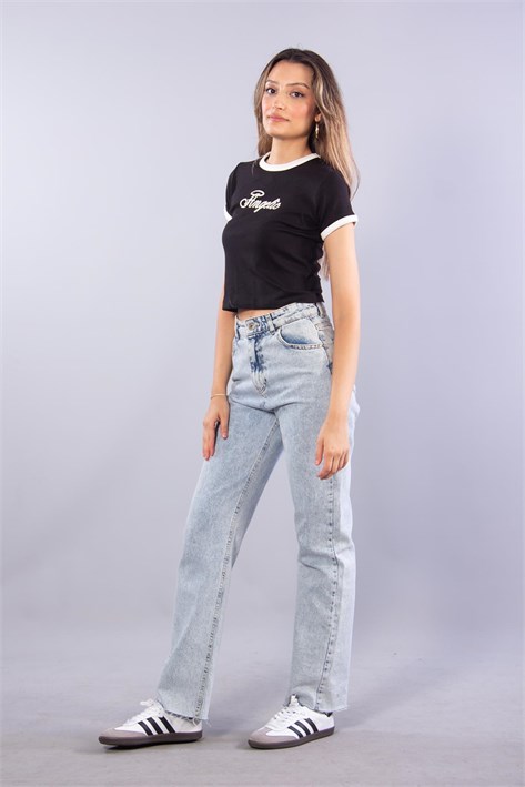 25669 Baskılı Garni Ribana Crop