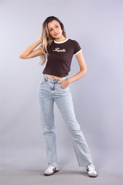 25669 Baskılı Garni Ribana Crop