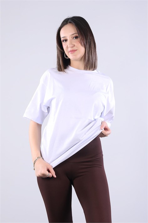 26501 O Yaka Süprem Oversize T-shirt