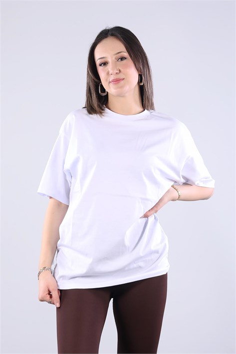26501 O Yaka Süprem Oversize T-shirt