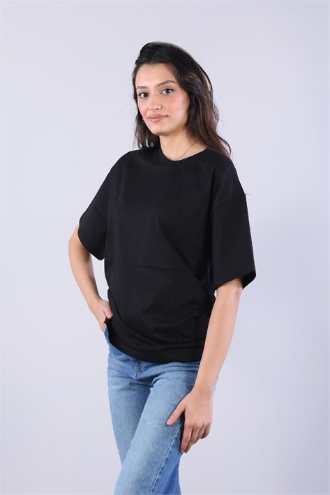 26501 O Yaka Süprem Oversize T-shirt
