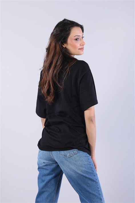 26501 O Yaka Süprem Oversize T-shirt