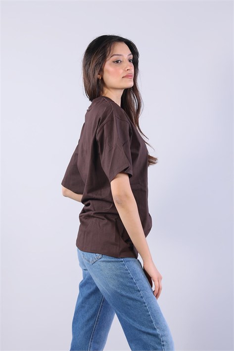 26501 O Yaka Süprem Oversize T-shirt