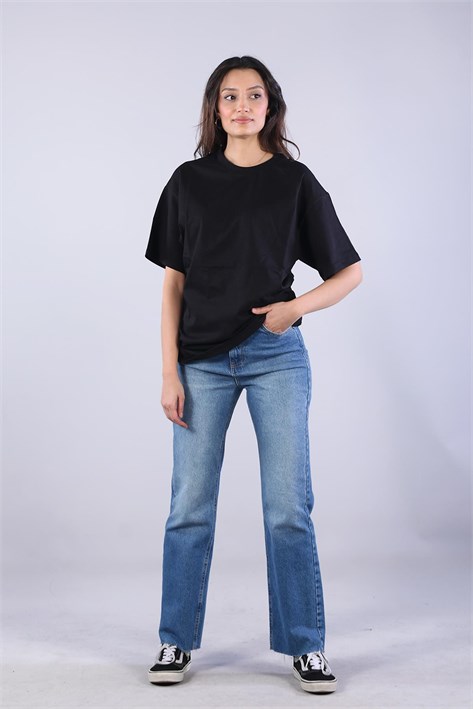 26501 O Yaka Süprem Oversize T-shirt
