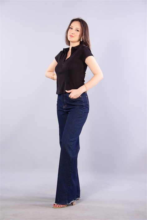26651 Fermuarlı İnterlok Kumaş T-shirt