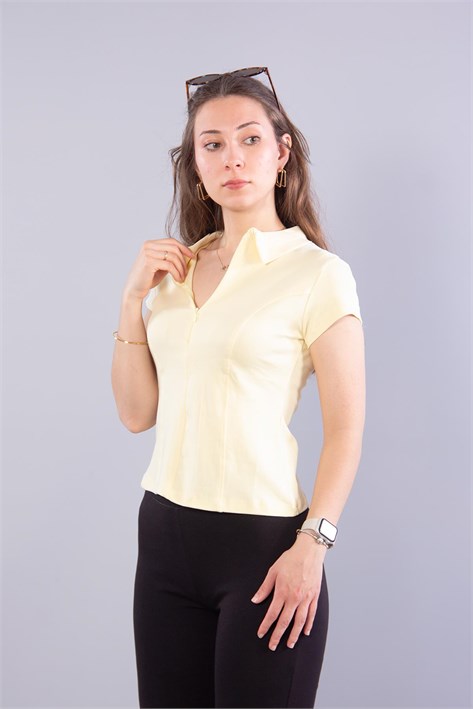 26651 Fermuarlı İnterlok Kumaş T-shirt