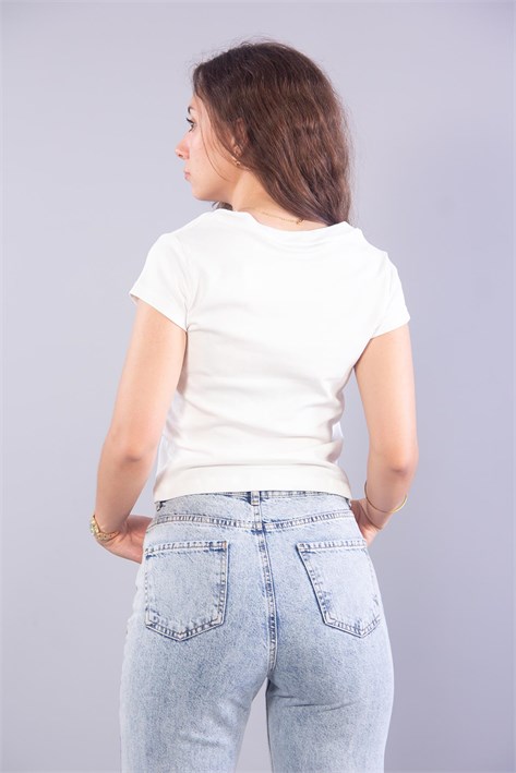 26652 V Yaka İnterlok T-shirt
