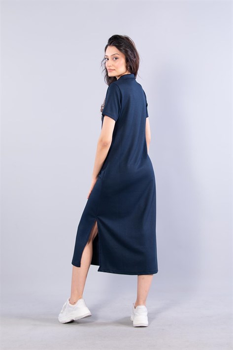 26675 Polo Yaka Modal Kumaş Elbise
