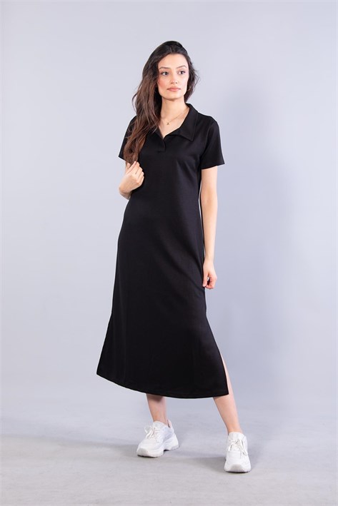 26675 Polo Yaka Modal Kumaş Elbise