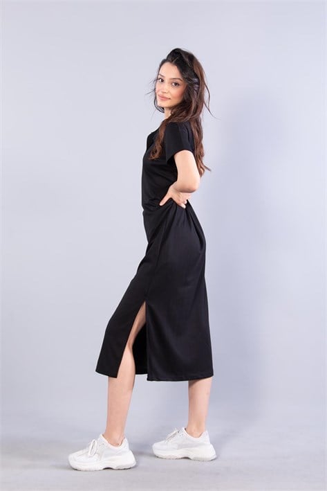 26675 Polo Yaka Modal Kumaş Elbise