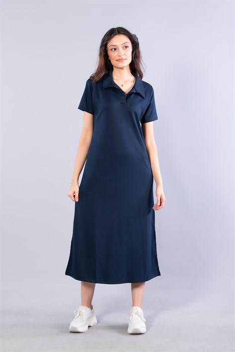 26675 Polo Yaka Modal Kumaş Elbise