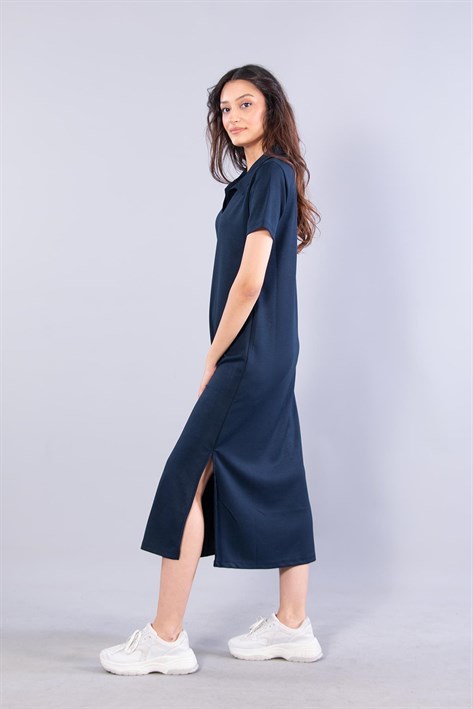 26675 Polo Yaka Modal Kumaş Elbise