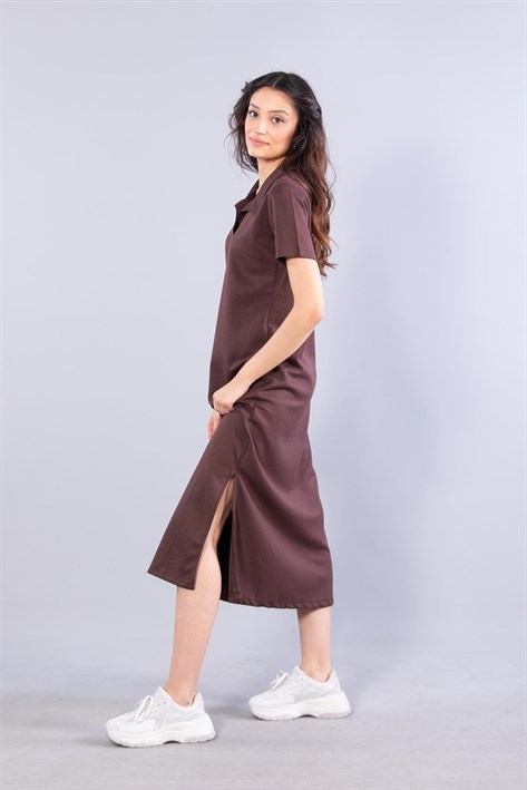 26675 Polo Yaka Modal Kumaş Elbise