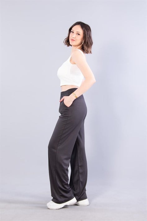 26709 Beli Lastikli Modal Pantolon