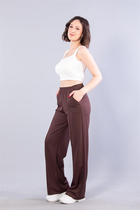 26709 Beli Lastikli Modal Pantolon