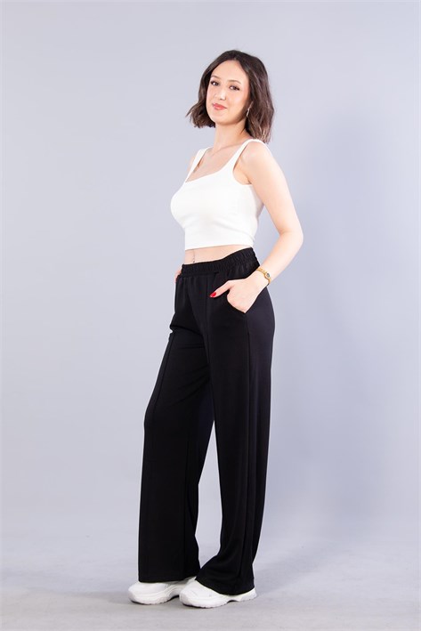 26709 Beli Lastikli Modal Pantolon