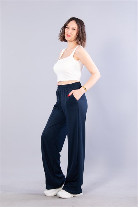 26709 Beli Lastikli Modal Pantolon