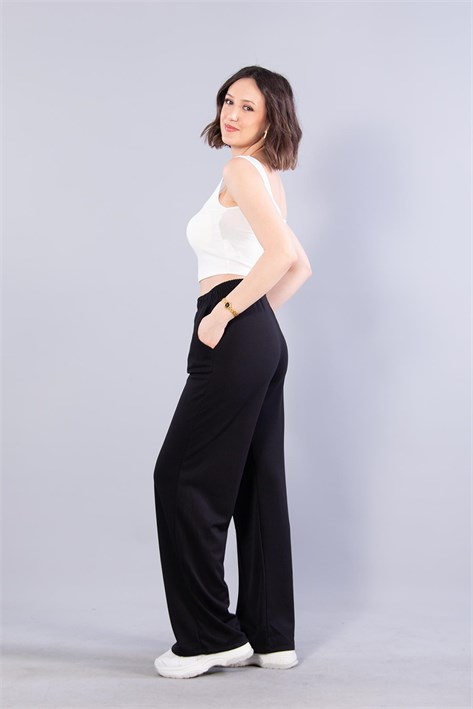 26709 Beli Lastikli Modal Pantolon