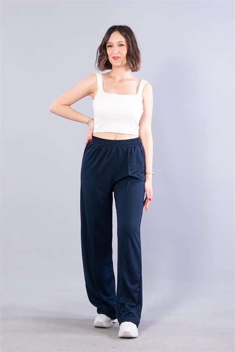 26709 Beli Lastikli Modal Pantolon