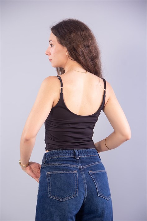26736 İnce Askılı Kaplı Bodysuit