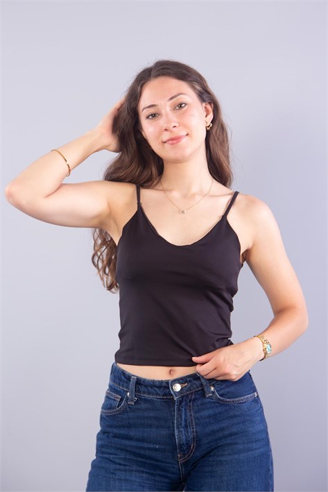 26736 İnce Askılı Kaplı Bodysuit