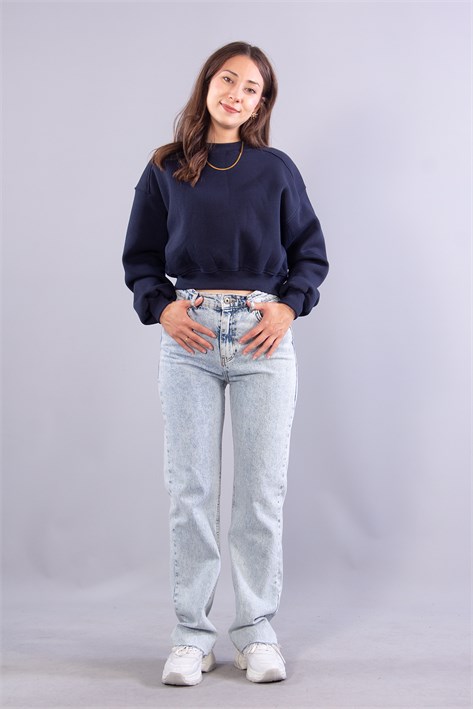 2705 Reglan Kol Altı Ribanalı Kısa Sweat