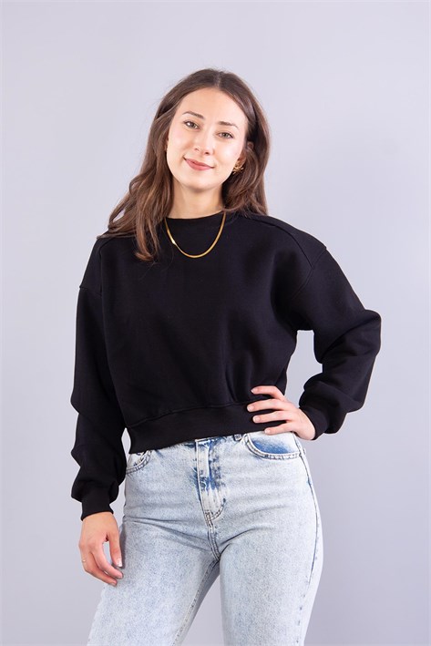 2705 Reglan Kol Altı Ribanalı Kısa Sweat