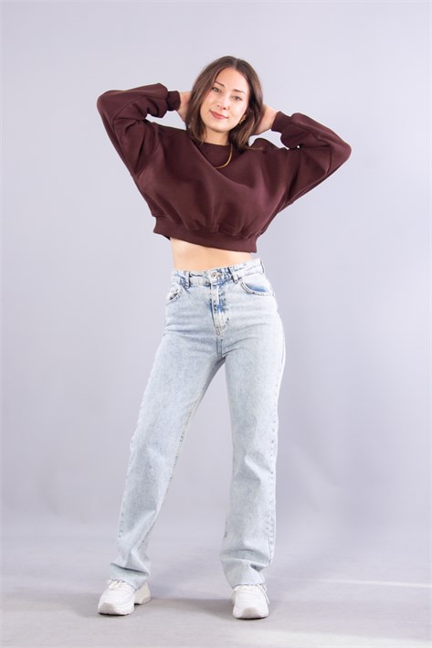 2705 Reglan Kol Altı Ribanalı Kısa Sweat
