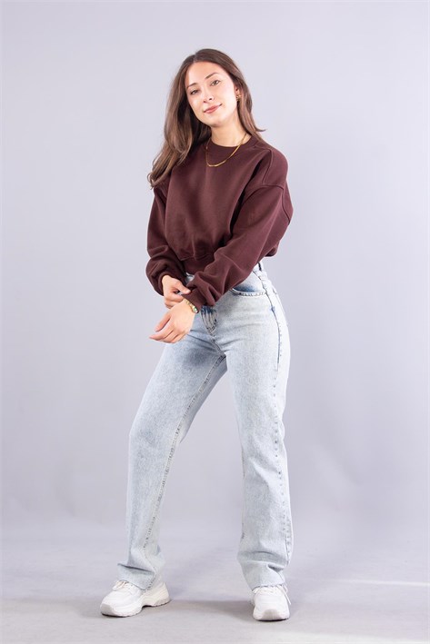 2705 Reglan Kol Altı Ribanalı Kısa Sweat