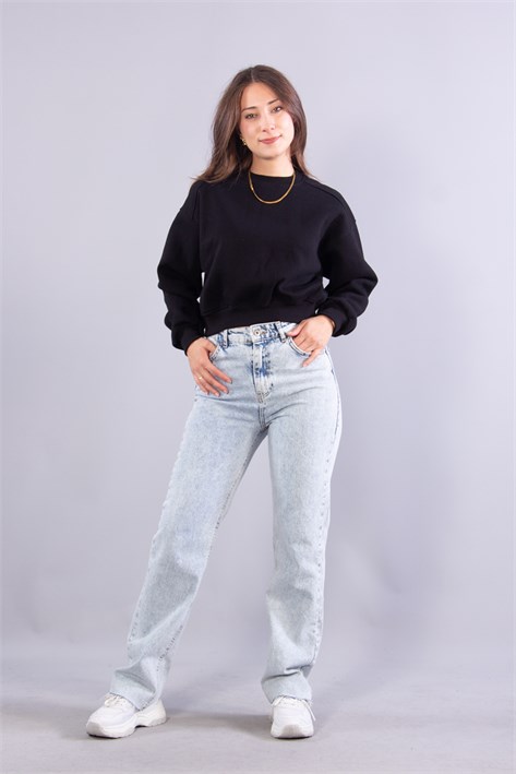 2705 Reglan Kol Altı Ribanalı Kısa Sweat