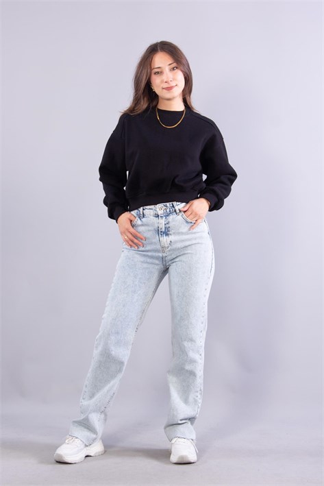 2705 Reglan Kol Altı Ribanalı Kısa Sweat