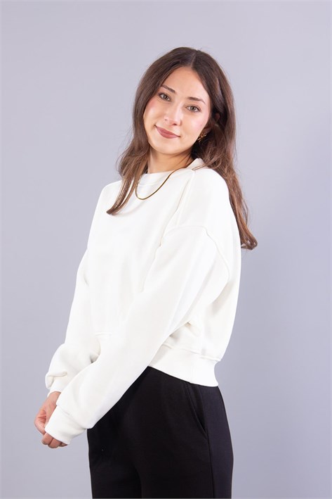 2705 Reglan Kol Altı Ribanalı Kısa Sweat