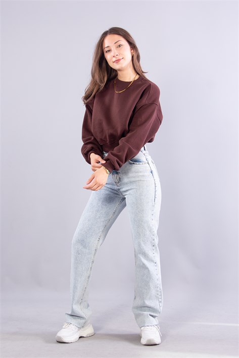 2705 Reglan Kol Altı Ribanalı Kısa Sweat