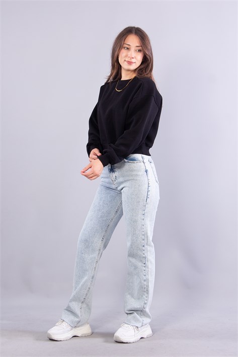 2705 Reglan Kol Altı Ribanalı Kısa Sweat