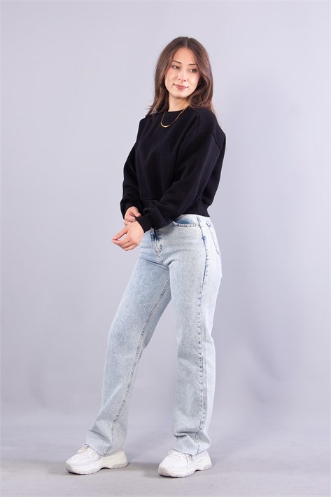 2705 Reglan Kol Altı Ribanalı Kısa Sweat