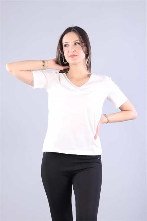 2992 V Yaka Basic T-shirt