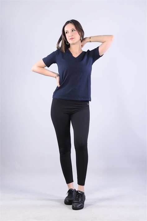 2992 V Yaka Basic T-shirt