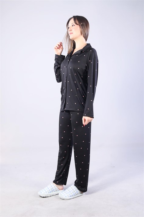 3306 Milan Soft Gömlek Yaka Uzun Kol Uzun Alt Pijama Takımı