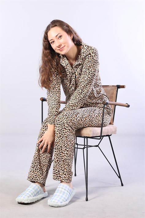 3306 Milan Soft Gömlek Yaka Uzun Kol Uzun Alt Pijama Takımı